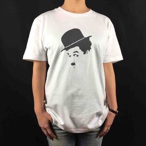 新品 チャップリン ちょび髭ハット パントマイム コメディアン ステンシル Tシャツ S M L XL ビッグ オーバーサイズ XXL~5XL ロンTパーカー