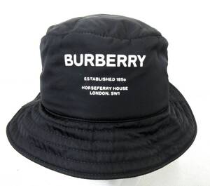 14093◆BURBERRY バーバリー ホースフェリープリント バケットハット【LG/59】バーバリージャパン 中古 USED