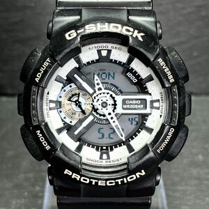 CASIO カシオ G-SHOCK Gショック GA110BW-1A メンズ 腕時計 アナデジ クオーツ ラウンド カレンダー ホワイト文字盤 ブラック 樹脂ベルト