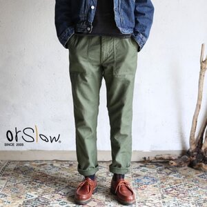 極美品 orSlow オアスロウ US ARMY SLIM FIT FATIGUE PANTS スリム ファティーグパンツ 2 rrl warehouse ciota ベイカーパンツ beams 