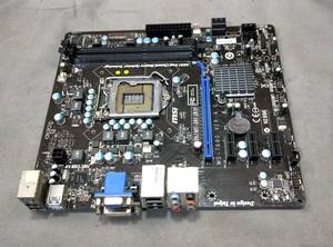 【中古パーツ】BIOS確認のみ、MSI H61MU-S01 (B3) マザーボード ＩＯパネル LGA1155 ■MB5539