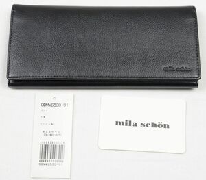 ●mila schonミラショーン長財布札入れ(黒,ODMW6530-91)新品未使用