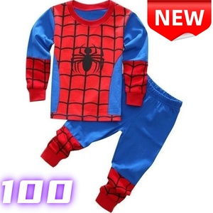 新品 スパイダーマン パジャマ キッズ 子供服 ジュニア 長袖 100