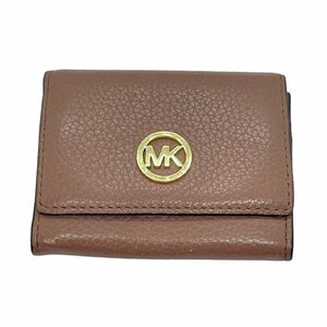 USED MICHAEL KORS マイケルコース カードケース パスケース 定期入れ くすみピンク系 レディース カード入れ 通勤 通学 ビジネス 仕事