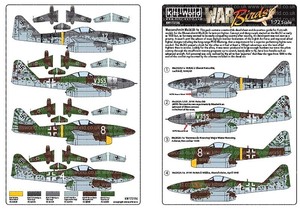 Kits-World(172156)1/72 Me-262A-1a III/EJG 2 Oberst Heinz Bar, Lechfeld, 1944/45他用デカール