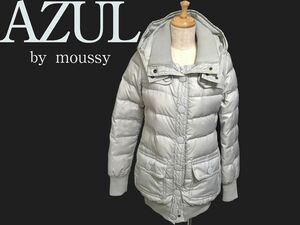 AZUL ダウンコート リブ Mサイズ アズールバイマウジー AZUL by moussy レディース グレー シルバー アズール ①