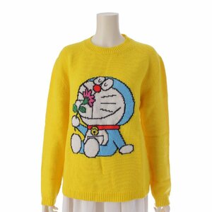 【グッチ】Gucci　ドラえもんコラボ ウール 長袖 ニット セーター トップス 655654 イエロー M 【中古】【正規品保証】199662