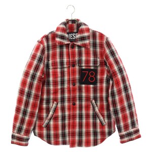 DIESEL ディーゼル S-JOHNS リバーシブル チェック シャツジャケット レッド