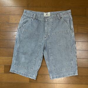 rag fair ラグフェア ダンガリー ショートパンツ ハーフパンツ ストライプ 古着 size 34 ダブルニー