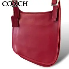 極美品 OLD COACH ショルダーバッグ 9135 グラブタンレザー 赤