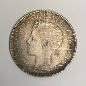Y143 アンティークコイン ヨーロッパ 1898年 スペイン アルフォンソ13世 5ペセタ銀貨 直径約36.68mm 重量約24.6g 厚み約2.62mm