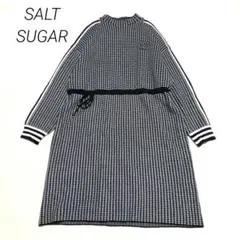 SALT & SUGAR ニット ワンピース 千鳥格子 ライン Ｍ～Ｌ