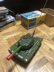 ブリキ 当時物 アーミータンク ARMY TANK 野村トーイ 動作確認済み