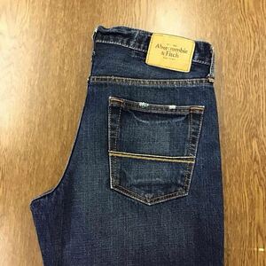 【FF101】Abercrombie&Fitch W30 L32 色落ち加工 ダメージ加工 ジーンズ デニムパンツ 裾再現仕上げ ブランド古着 アバクロ 送料無料