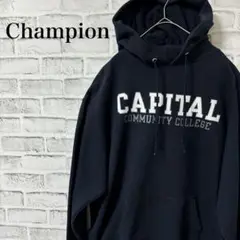 【値引き】Champion チャンピオン パーカー古着/カレッジロゴ/ネイビー