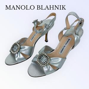 マノロブラニク MANOLO BLAHNIK パンプス ハイヒール シルバー