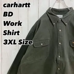 carhartt 3XL カーハート ヘビーコットン BDワークシャツ モス