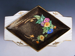 浮彫 花文様 変形小皿 ◆ オールド タスカン