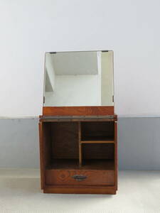 【懐かしい家具】レトロ　鏡台　一面鏡　引き出し付　小物入れ　和風家具