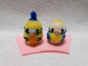 羊毛フェルト ハンドメイド ひな祭り ミニチュア オブジェ 飾り セキセイインコちゃん お雛様 おひなさま 小鳥