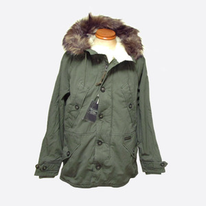 ★SALE★Abercrombie & Fitch/アバクロ★裏シェルパミリタリージャケット (Olive/L)