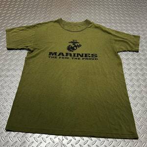 米軍放出品 Tシャツ　 SOFFE MARINES サバゲー　ランニング スポーツ　　吸収性抜群　OD MEDIUM (INV J#06)