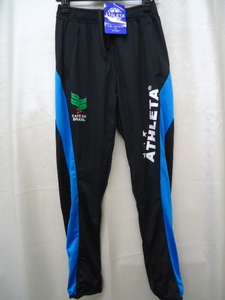 【KCM】Z-athlet-90-150★展示品★【ATHLETA/アスレタ】ジュニア　トレーニングロングパンツ　AU-009　BLK×FSA　サイズ150　サッカー