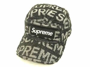 1円 ■美品■ Supreme シュプリーム ボックスロゴ コットン100％ キャップ 帽子 レディース メンズ ブラック系 AY3922