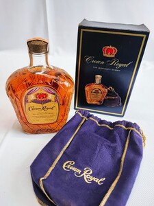 Crown Royal THE LEGENDARY WHISKY 未開封 未開栓 クラウンロイヤル クラウンローヤル ウイスキー 古酒 箱付 袋付き 当時物 コレクション 