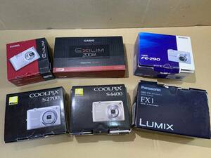 【6個】CASIOEX-Z100/Z50/Nikon COOLPIX S4400/S2700/LUMIX DMC-FX1/OLYMPUS/カメラ 動作未確認 まとめて ジャンク セット まとめ (847)