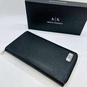 ARMANI EXCHANGE アルマーニ エクスチェンジ AX 長財布 ジッパー ラウンドファスナー 美品 財布 アルマーニ ARMANI 箱付き 新品同様 6352