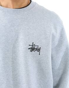 USA正規品 【S】 Stussy ステューシー Basic Logo ベーシック ロゴ スウェット Crewneck トレーナー クルーネック 新品 グレー アッシュ