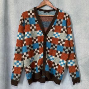 glamb グラム Chequered Cardigan チェッカー 総柄 モヘヤ ニット カーディガン セーター size.S マルチカラー チェック 2022/aw 完売