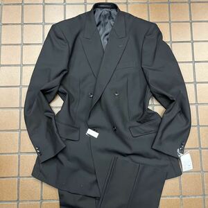 新品☆お買い得【AB6 L相当★オールシーズン】4Bダブルスーツ 礼服 メンズスーツ ブラックフォーマル 背抜き 冠婚葬祭 喪服 セットアップ